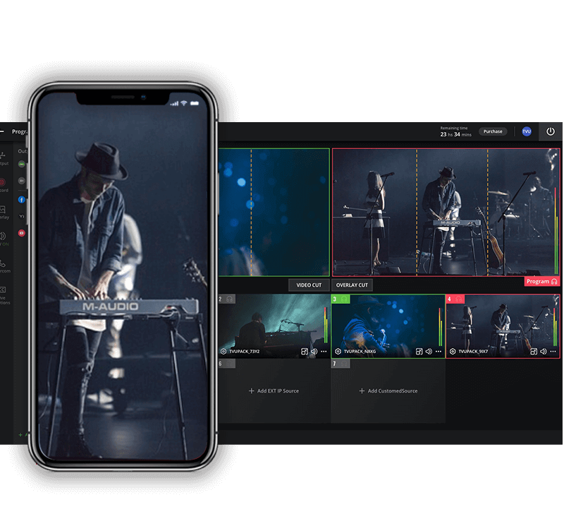 Vertical live streaming remote production broadcast